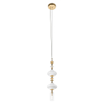 Подвесной светильник с белыми фигурными стеклянными элементами и бронзовыми вставками Высота 100 см Gabriel Scott Luna варинант исполнения - 4 | Loft Concept в Уфе