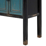 Деревянная консоль в китайском стиле с дверцами голубая Qin Console Table Blue варинант исполнения - 5 | Loft Concept в Уфе