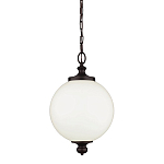 Подвесной светильник с белым стеклянным плафоном в форме шара на цепи Feiss варинант исполнения - 1 | Loft Concept в Уфе