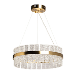 Люстра круглая золотого цвета с прозрачными рельефными стеклянными вставками Textured Glass Chandelier варинант исполнения - 2 | Loft Concept в Уфе