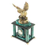 Часы настольные из натурального камня с декором в виде орла Eagle Stone Clock варинант исполнения - 6 | Loft Concept в Уфе