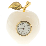 Часы настольные в виде яблока из натурального камня Оникс Stone Clock варинант исполнения - 3 | Loft Concept в Уфе