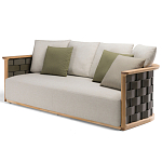 Дизайнерский уличный диван из массива дерева с плетеной спинкой PALINFRASCA Sofa варинант исполнения - 19 | Loft Concept в Уфе