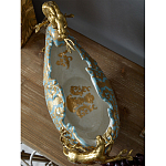 Чаша голубого цвета с оранментом и и бронзовыми фигурами леопардов Eden Garden варинант исполнения - 9 | Loft Concept в Уфе