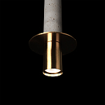 Подвесной светильник с узким цилиндрическим плафоном и золотым металлическим декором Concrete Pipe варинант исполнения - 16 | Loft Concept в Уфе