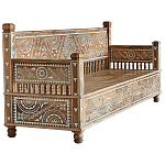 Скамья с резным декором из массива манго Grey Mango Collection Bench L варинант исполнения - 1 | Loft Concept в Уфе