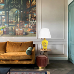 Настольная лампа желтая с изображением птиц Slip Away варинант исполнения - 5 | Loft Concept в Уфе