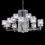 Люстра многоярусная с 15-ю цилиндрическими плафонами из стекла Laurent варинант исполнения - 1 | Loft Concept в Уфе