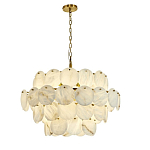 Люстра подвесная четырехъярусная с подвесками в форме дисков Cryptocrystalline Stone варинант исполнения - 8 | Loft Concept в Уфе