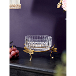 Чаша из прозрачного стекла на бронзовых ножках в виде стрекоз Eden Garden варинант исполнения - 2 | Loft Concept в Уфе