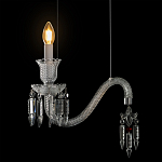 Подвесной светильник стеклянный в виде канделябра Curved Glass Chandelier варинант исполнения - 4 | Loft Concept в Уфе