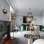 Бра с изогнутым плафоном на бронзовом основании с вертикальным декором из металлических трубок Sohne варинант исполнения - 2 | Loft Concept в Уфе