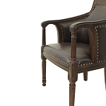 Кресло кожаное на 4-х деревянных ножках из массива березы Ethan Armchair brown варинант исполнения - 4 | Loft Concept в Уфе