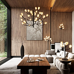 Торшер с плафонами из белых фарфоровых цветов на изогнутых ветвях Floralis варинант исполнения - 2 | Loft Concept в Уфе