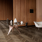 Дизайнерский круглый обеденный стол стеклянный с фигурным подстольем из цемента ARC Dining Table варинант исполнения - 2 | Loft Concept в Уфе