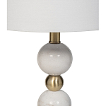 Лампа настольная с каркасом из мраморных шаров и белым абажуром Floor lamp Jewelry варинант исполнения - 2 | Loft Concept в Уфе