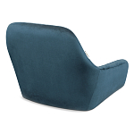 Стул с мягкой синей обивкой из велюра и подъемно-поворотным механизмом на черных колесиках Harper Blue варинант исполнения - 3 | Loft Concept в Уфе