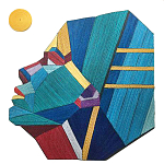 Арт объект на стену из нитей Девушка и Солнце wall panel Girl and Sun варинант исполнения - 2 | Loft Concept в Уфе