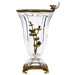 Ваза из прозрачного стекла с бронзовой вставкой в виде цветущей ветви Eden Garden porcelain and bronze варинант исполнения - 1 | Loft Concept в Уфе