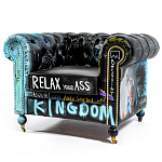 Кресло "Баския и Уорхол" Basquiat Warhol graffiti chair натуральная кожа варинант исполнения - 10 | Loft Concept в Уфе