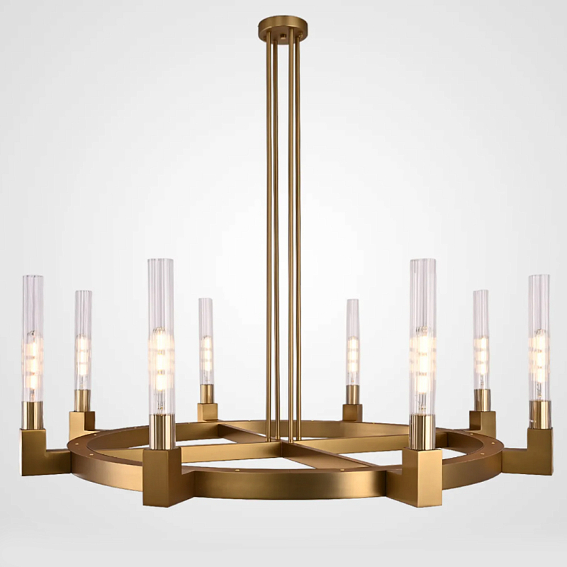 Люстра CANELLE Round Chandelier 8 Modern Brass Латунь в Уфе | Loft Concept 