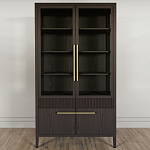 Витрина Primo со стеклянными фасадами и буфетом шпон Темный орех варинант исполнения - 2 | Loft Concept в Уфе