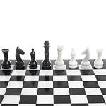 Шахматы классические с черной доской из натурального камня Мрамор Decorative Thematic Chess варинант исполнения - 4 | Loft Concept в Уфе