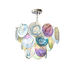 Люстра с каскадом из круглых разноцветных стеклянных дисков Mother of Pearl Iridescence варинант исполнения - 3 | Loft Concept в Уфе