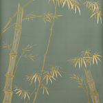 Обои ручная роспись Bamboo Golden on Blue grey dyed silk варинант исполнения - 2 | Loft Concept в Уфе