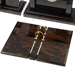 Настольный письменный набор с часами из природного камня обсидиана  Gift for Manager варинант исполнения - 3 | Loft Concept в Уфе