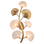 Бра в виде ветви с листьями белого и золотистого цвета Ariane Wall Lamp варинант исполнения - 1 | Loft Concept в Уфе