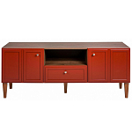 ТВ-тумба красная из массива бука с 2-мя дверками и ящиком Wenge Light варинант исполнения - 2 | Loft Concept в Уфе