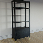 Стеллаж со стеклянными полками Elsa Dreams Black варинант исполнения - 6 | Loft Concept в Уфе