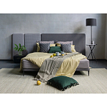 Кровать с большим мягким изголовьем Unity Grey Bed варинант исполнения - 6 | Loft Concept в Уфе