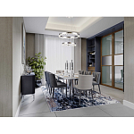 Люстра с двумя кольцами цвета хром и прозрачными хрустальными шарами по периметру Sacramento Transparent Balls Chandelier варинант исполнения - 11 | Loft Concept в Уфе