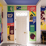 Обои ручная роспись в стиле Арт-деко Jazz Special Colourway on dyed silk with embroidery варинант исполнения - 2 | Loft Concept в Уфе