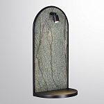 Настенный светильник зеленого цвета с черной рамкой овальной формы с полкой Herbarium  варинант исполнения - 1 | Loft Concept в Уфе