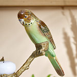 Подсвечник с двумя попугаями из фарфора на бронзовой ветке Eden Garden варинант исполнения - 3 | Loft Concept в Уфе