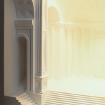 Встраиваемый в стену гипсовый светильник под покраску с арками и рельефными колоннами Antiquity Athena варинант исполнения - 9 | Loft Concept в Уфе