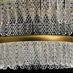 Люстра двухъярусная с золотого цвета и прозрачными подвесками Pettico варинант исполнения - 6 | Loft Concept в Уфе