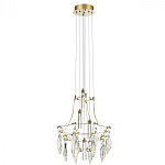 Люстра подвесная из металла с хрустальными подвесками прозрачного цвета Quasar 41 варинант исполнения - 5 | Loft Concept в Уфе