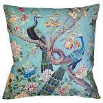 Подушка декоративная с изображением птиц в саду Chinoiserie Garden Two Peacocks Cushion варинант исполнения - 1 | Loft Concept в Уфе