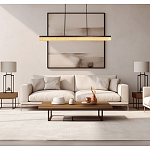 Подвесной светильник линейный из натурального камня Perfection of Geometry варинант исполнения - 8 | Loft Concept в Уфе