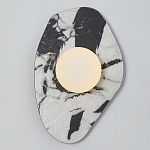 Бра с каменным черно-белым основанием и плафоном из стекла Shaw Marble Lighting варинант исполнения - 1 | Loft Concept в Уфе