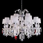 Люстра с 15-ю белыми текстильными абажурами и хрустальными подвесками Lustre Reverie варинант исполнения - 1 | Loft Concept в Уфе