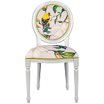 Стул светло-серый из натурального бука с изображением птиц и цветов Blooming Birds варинант исполнения - 1 | Loft Concept в Уфе