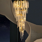 Люстра многоярусная с каркасом из металла и прозрачными подвесками FAIRYTREE Light варинант исполнения - 2 | Loft Concept в Уфе