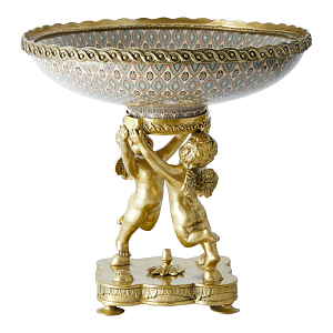 Чаша фарфоровая на двух бронзовых ангелах Eden Garden