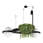 Подвесной светильник с 2-мя шарообразными плафонами и цилиндрическим спотом Light of Еyes варинант исполнения - 4 | Loft Concept в Уфе