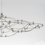 Люстра подвесная с тонкой металлической конструкцией цвета хром Quasar варинант исполнения - 3 | Loft Concept в Уфе